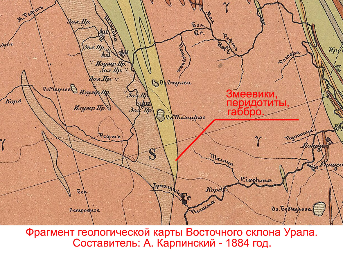 Золото на южном урале карта