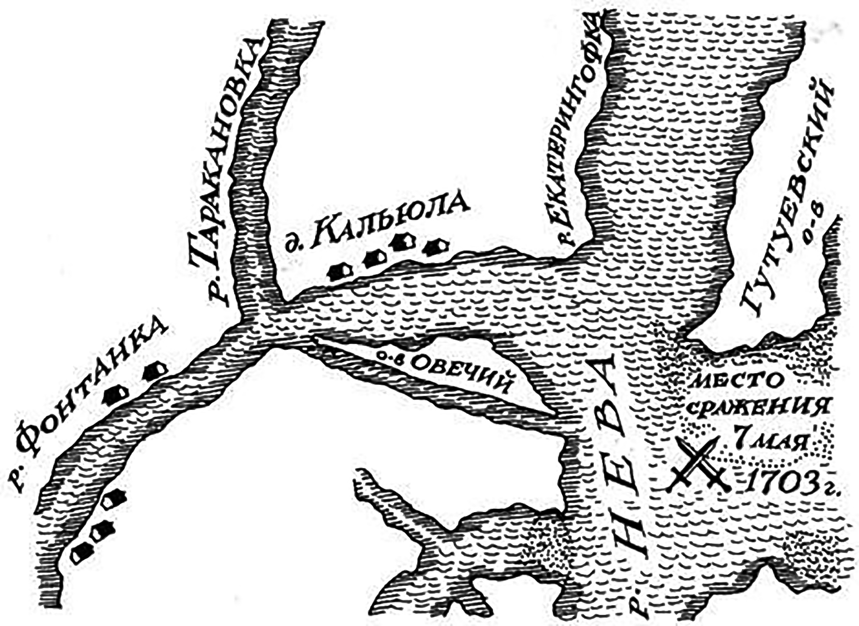 Карта санкт петербурга 1703